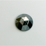 Glass Flat Back Rauten Rose - Round 15MM HEMATITE