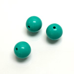Plastic Bead - Opaque Color Smooth Round 12MM BRIGHT GREEN TURQUOISE