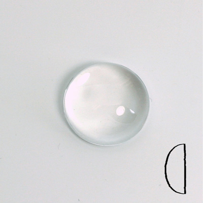 Plastic Flat Back Transparent Unfoiled Cabochon - Round 18MM CRYSTAL