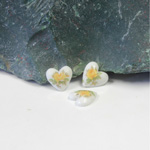 Japanese Glass Porcelain Decal Painting - Rose Heart 07.5MM YELLOW ON CHALKWHITE