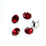 Plastic Point Back Foiled Stone - Oval 10x8MM RUBY