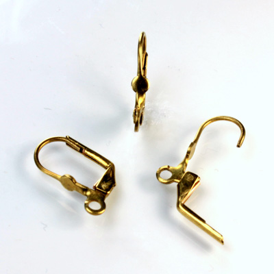 Brass Earwire 16MM Leverback with 03MM Flat Round Pad with Open Loop