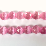 Fiber Optic Synthetic Cat's Eye Bead - Round Faceted 08MM CAT'S EYE LT PINK