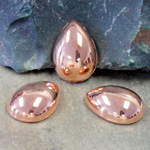 Plastic Flat Back Metalized Cabochon - Pear 18x13MM COPPER