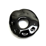 Plastic Bead - Opaque Color Irregular Round Donut 41MM JET