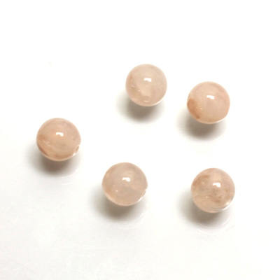 Plastic  Bead - Mixed Color Smooth Round 08MM LT ROSE QUARTZ