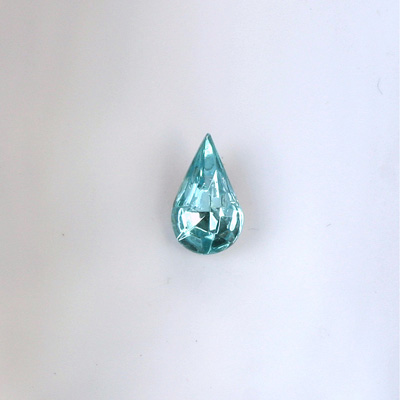 Glass Point Back Foiled Tin Table Cut (TTC) Stone - Pear 06x3.6MM AQUA