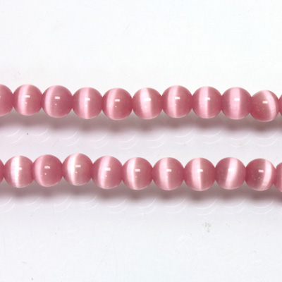 Fiber-Optic Synthetic Bead - Cat's Eye Smooth Round 05MM CAT'S EYE LT PINK