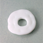 Plastic Bead - Opaque Color Irregular Round Donut 41MM CHALKWHITE