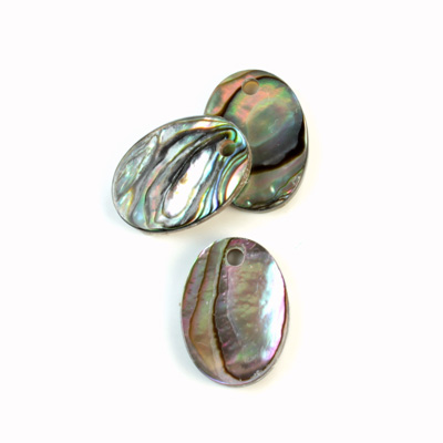 Shell Pendant - Smooth Flat Oval 18x13MM ABALONE