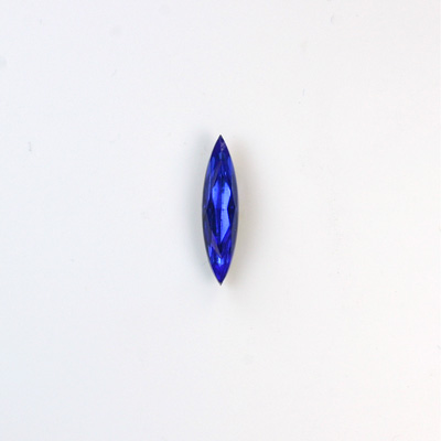 Glass Point Back Foiled Tin Table Cut (TTC) Stone - Navette 15x4MM SAPPHIRE