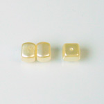 Czech Glass Pearl Bead - Cube 05x7MM CREME 70414