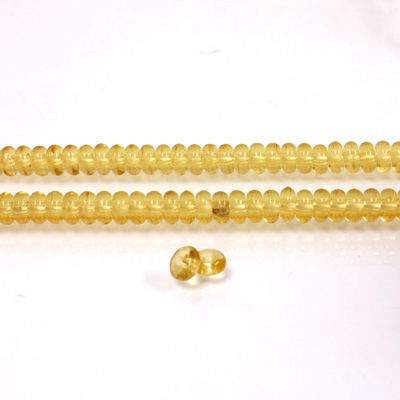 Czech Pressed Glass Bead - Smooth Rondelle 4MM TOPAZ