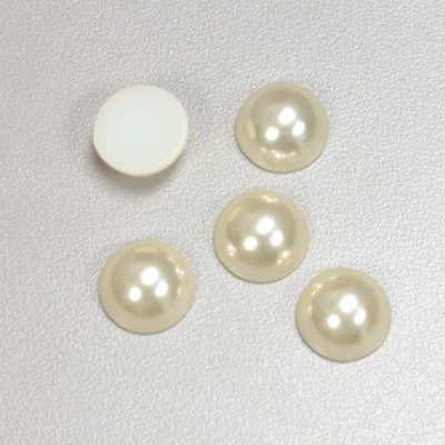 Plastic Medium Dome Pearl Cabochon - Round 11MM CREME