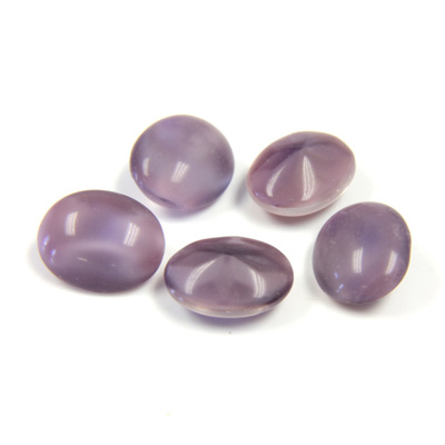 Glass Point Back Buff Top Stone Opaque Doublet - Oval 10x8MM AMETHYST MOONSTONE