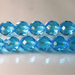 Czech Glass Fire Polish Bead - Round 10MM AQUA