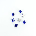 Plastic Point Back Foiled Stone - Square 04x4MM SAPPHIRE