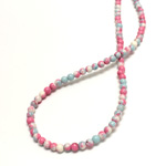 Synthetic Matrix Bead - Round 04MM SX06 PINK-BLUE-WHITE