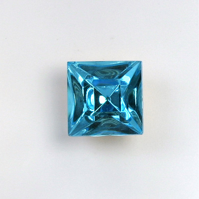 Glass Point Back Foiled Tin Table Cut (TTC) Stone - Square 12x12MM AQUA