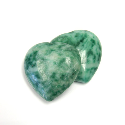 Gemstone Cabochon - Heart 25MM JADE ZING JIANG