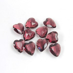 Glass Point Back Tin Table Cut (TTC) Unfoiled - Heart Shape 09x8MM AMETHYST