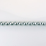 Czech Glass Pearl Bead - Round Faceted Golf 4MM LT GREY 70483