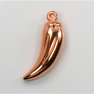 Metalized Plastic Pendant- Horn 30x10MM COPPER