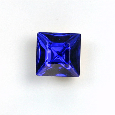 Glass Point Back Foiled Tin Table Cut (TTC) Stone - Square 12x12MM SAPPHIRE