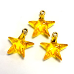 Plastic Pendant - Star with Brass Loop 15MM TOPAZ