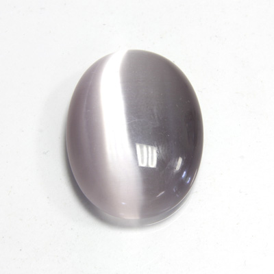 Fiber-Optic Cabochon - Oval 30x22MM CAT'S EYE LT GREY