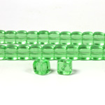 Czech Pressed Glass Bead - Cube 05x7MM PERIDOT