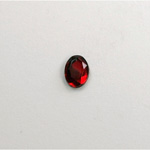 Glass Flat Back Rose Cut Faceted Foiled Stone - Oval 08x6MM RUBY