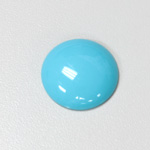 Plastic Flat Back Opaque Cabochon - Round 25MM TURQUOISE