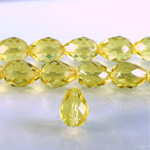 Czech Glass Fire Polish Bead - Pear 13x10MM JONQUIL