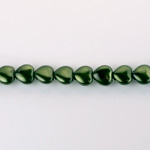 Czech Glass Pearl Bead - Heart 06x6MM HUNTER GREEN 70958