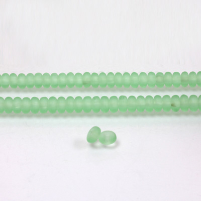 Czech Pressed Glass Bead - Smooth Rondelle 4MM MATTE PERIDOT