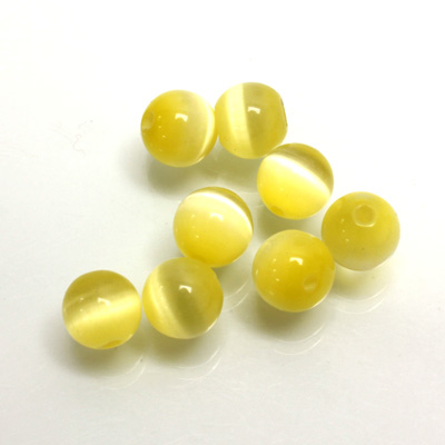 Fiber-Optic 1-Hole Ball - 08MM CAT'S EYE YELLOW