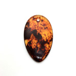 Plastic Pendant - Mixed Color Smooth Pear 41x24MM ITALIAN AMBER