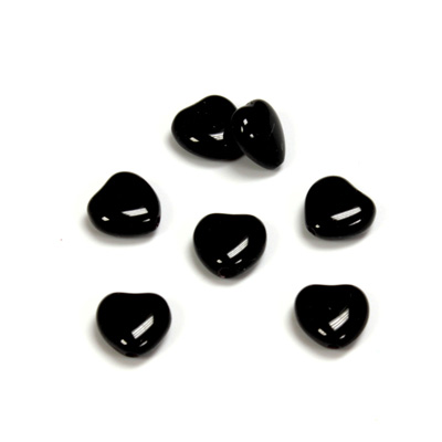 Czech Pressed Glass Bead - Smooth Heart 08x8MM JET