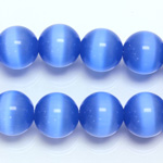 Fiber-Optic Synthetic Bead - Cat's Eye Smooth Round 12MM CAT'S EYE LT BLUE