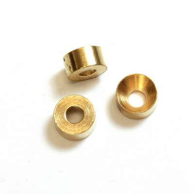 Brass Machine Made Bead - Engraved with Recess Round 09MM RAW BRASS