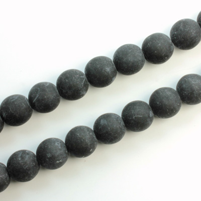 Czech Pressed Glass Bead - Smooth Round 08MM MATTE JET