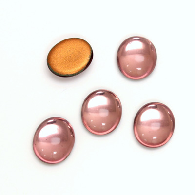 Glass Medium Dome Foiled Cabochon - Oval 12x10MM LT AMETHYST