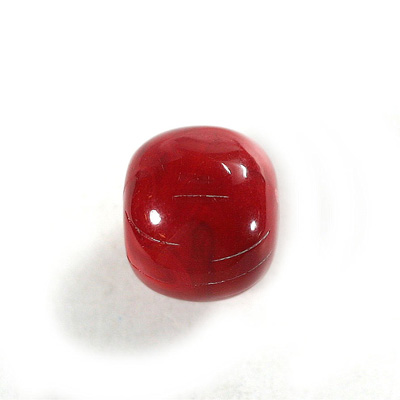 Plastic  Bead - Mixed Color Smooth Drum 18x20MM RED CORAL MATRIX