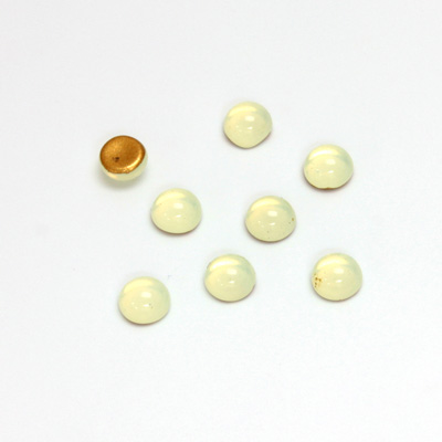 Glass Medium Dome Foiled Cabochon - Round 05MM OPAL YELLOW