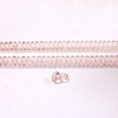 Czech Pressed Glass Bead - Smooth Rondelle 4MM ROSALINE