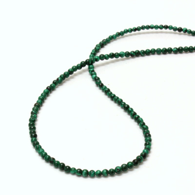 Gemstone Bead - Smooth Round 03MM MALACHITE