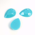 Plastic Flat Back Rose Cut Rhinestone - Pear 18x13MM TURQUOISE