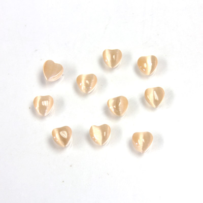 Fiber-Optic Cabochon - Heart 04MM CAT'S EYE PEACH