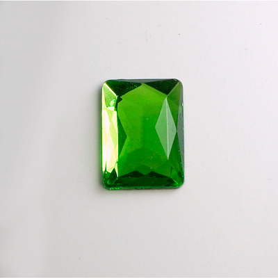 Glass Flat Back Foiled Rauten Rose - Cushion 18x13MM PERIDOT